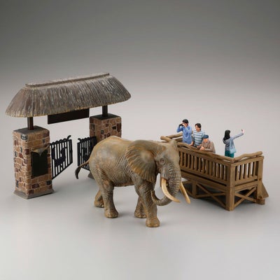 ARTPLA 観光客とアフリカゾウセット | 海洋堂オンラインストア
